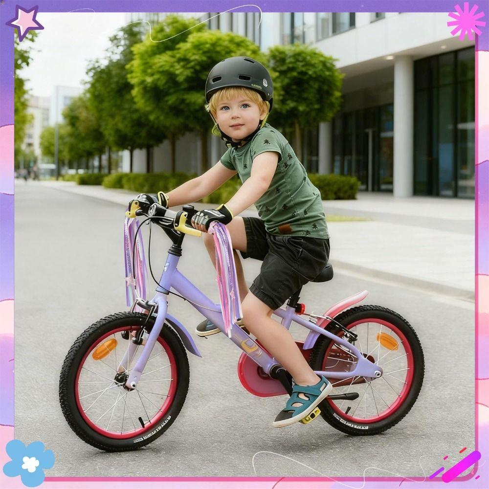 1pair Colorful Bike Tassels Ribbon Style Scooter Tassels Sparkly Handlebar Streamers Scooter