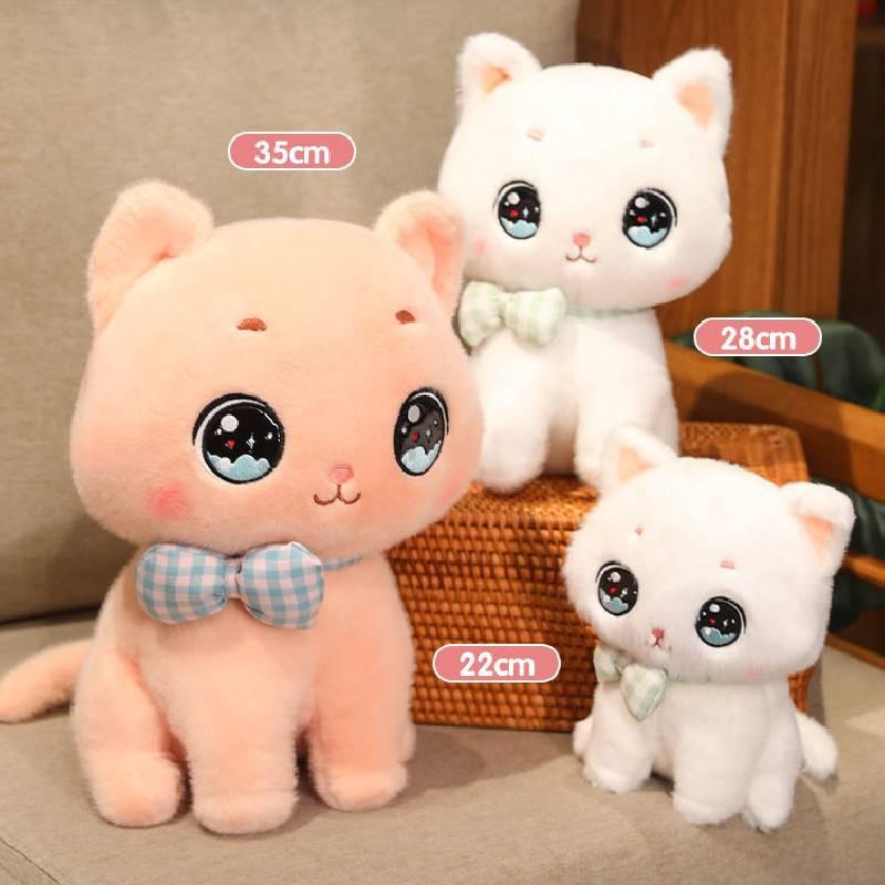 Cat Wearing Bow Stuffed Toy Cute Cartoon Children Birthday Holiday Gift Doll