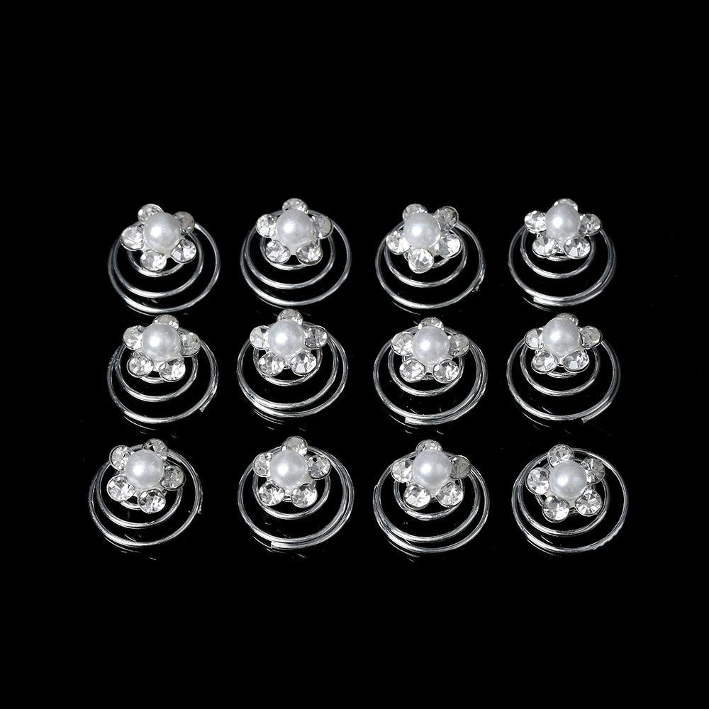 12 шт. модные свадебные хрустальные стразы спиральные заколки-зажимы для волос головной убор невесты шпильки для волос