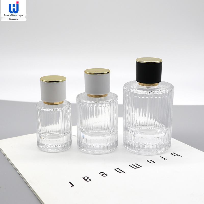 Spot 50ml Vertical Stripe Transparent Spray Perfume Sample Bottle