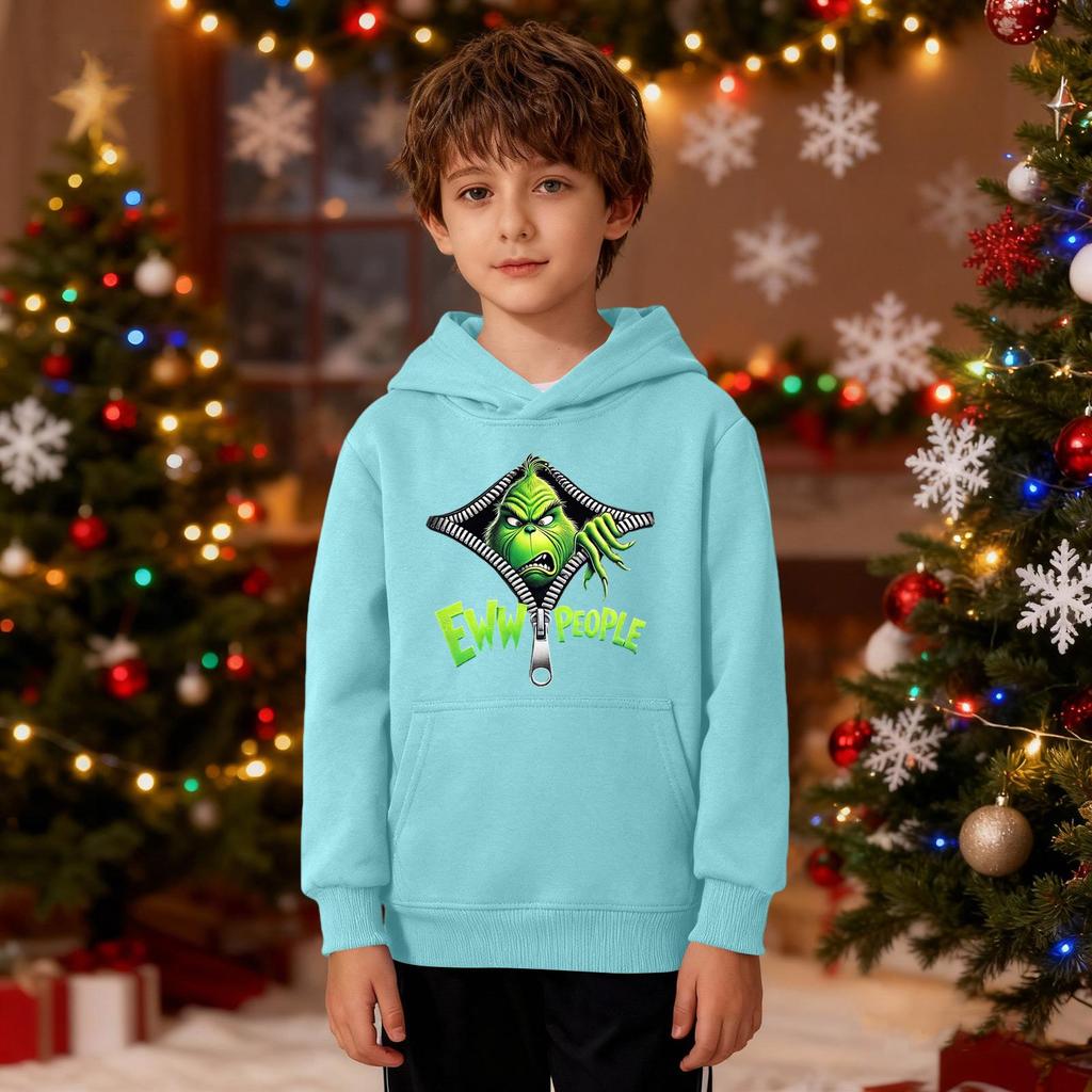 Рождественский свитшот для мальчиков и девочек, уродливая рождественская футболка, свитшот с круглым вырезом, для малышей, с длинным рукавом, пуловер, наряд, топы