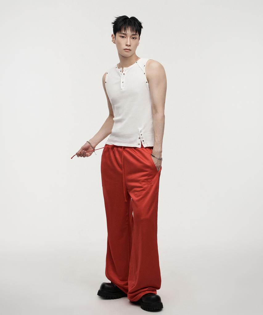 LANARCHIVE [0153] Side Track Training Pants - Red