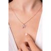 Clover Motif Stone 14k Rose Gold Plated Women's Necklace