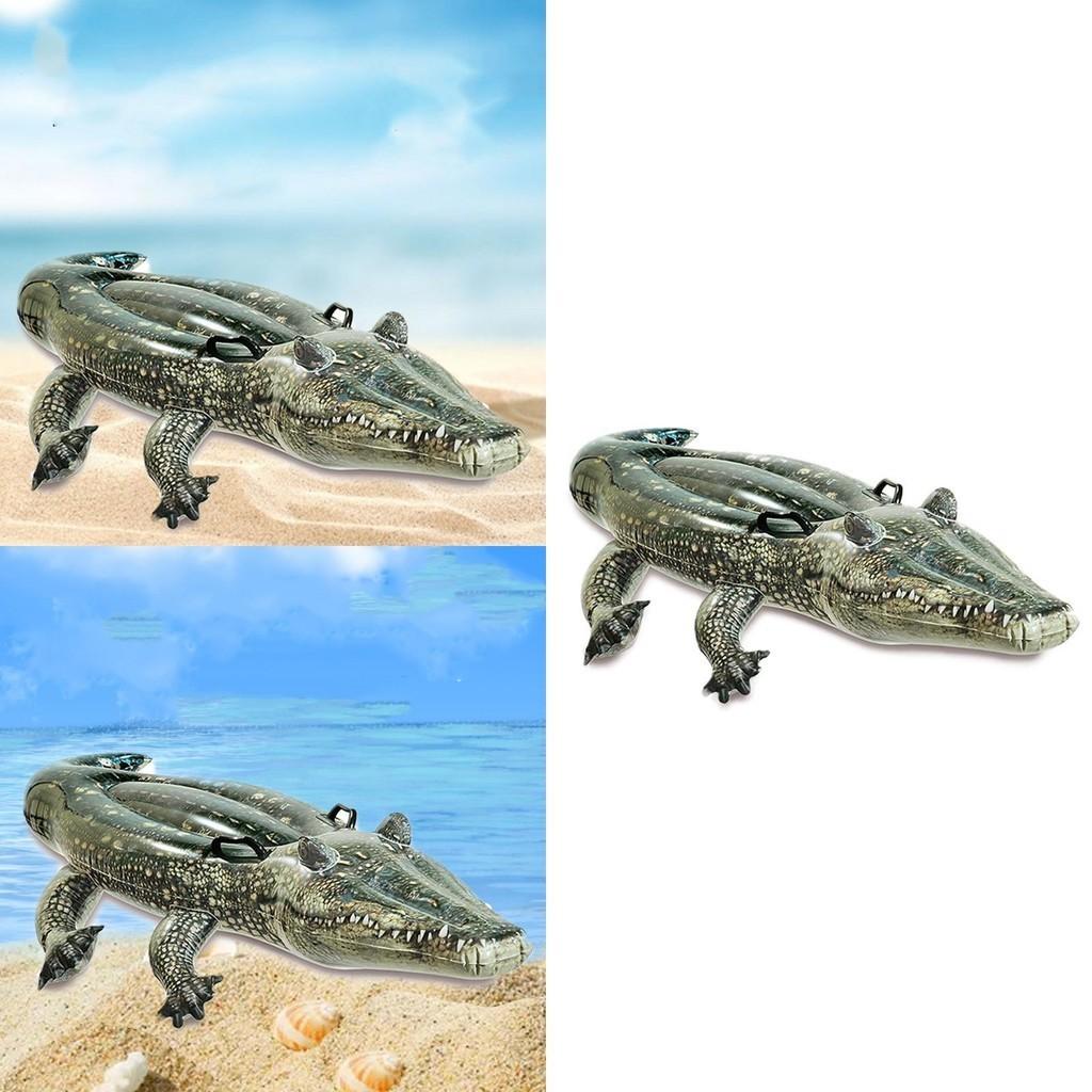 Большой надувной крокодил для плавания, надувной матрас для детей, зеленый ПВХ, кольцо-сиденье для серфинга, 155x80x31 см