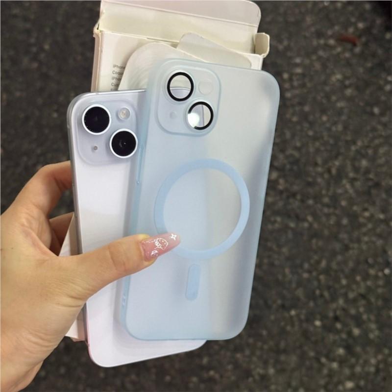 Ultra Thin Matte Case for iPhone 15 14 Plus 13 12 11 Pro Max For Magsafe Wireless Charge Magnetic Clear Shockproof Cover