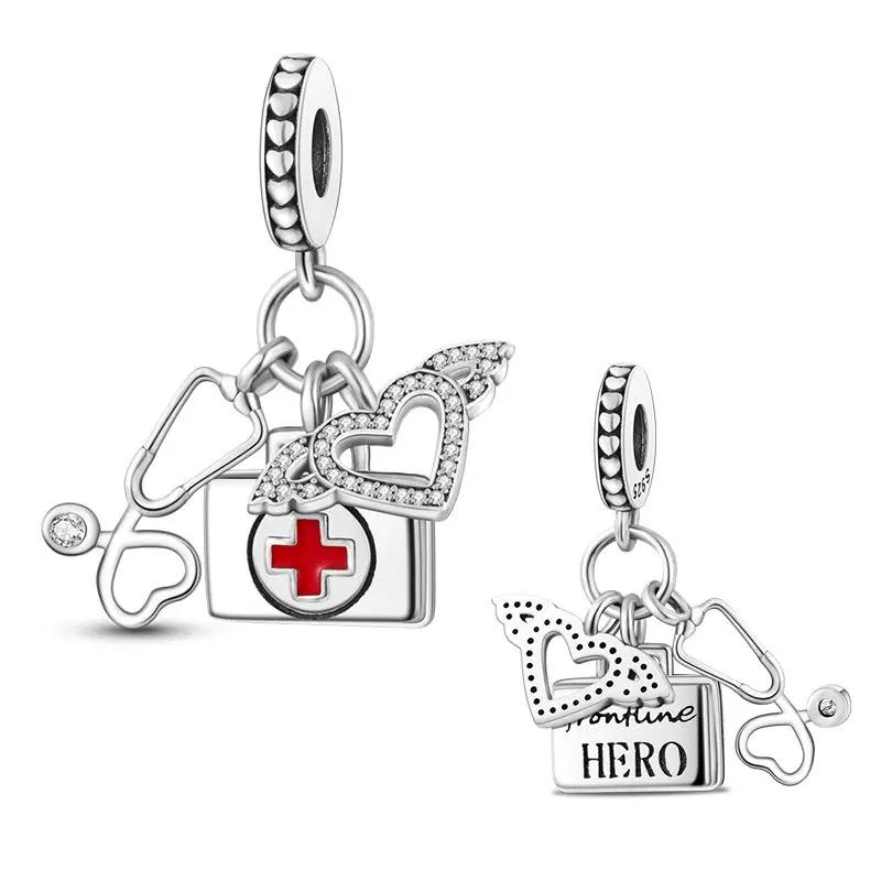 Charms Plata De Ley Evil Blue Eyes Copper Sun Star Elk Dinosaur Flower Charm Of Original Fits Women Anniversary Diy Jewelry