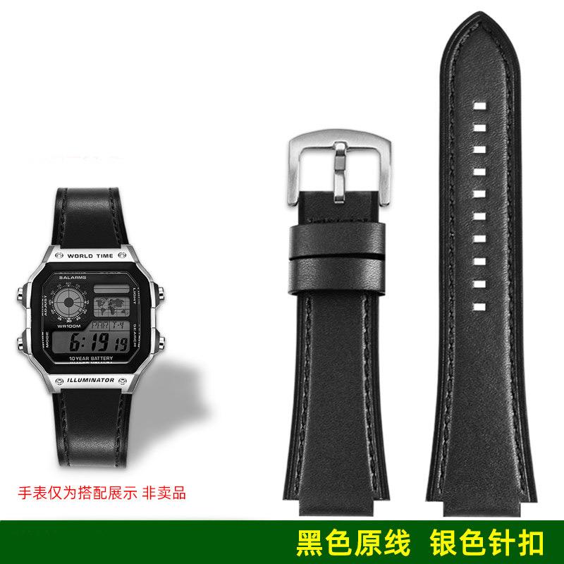 AE1200 A158 Ретро Натуральная Кожаная Ремешок Для Casio DW-H5600 A168 AE1300 Винтажный Браслет Часов Мужской Выпуклый рот Бычья кожа Браслет 18 ММ
