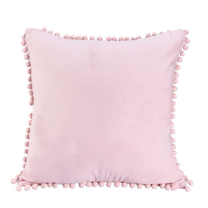 Мягкий бархатный чехол для подушки, декоративная наволочка, однотонный роскошный домашний декор, гостиная, диван, сиденье, мяч, кисточка, лохматый