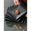 1Pc Melamine Square Plate High Quality Black Snack Dishes Home Merchant Dining Plate Not Easily Broken Plastic Plate