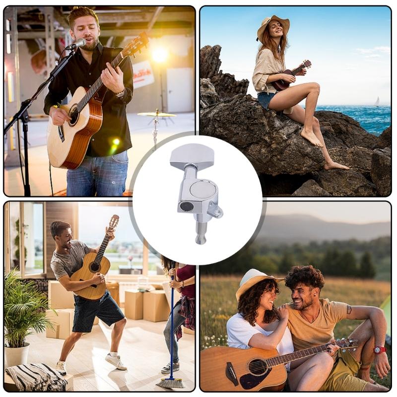 6Pcs Sealed Guitar Tunings Pegs 3 Left 3 Right Guitar Machine Heads Knobs Tuner Replacement Guitar Accessories