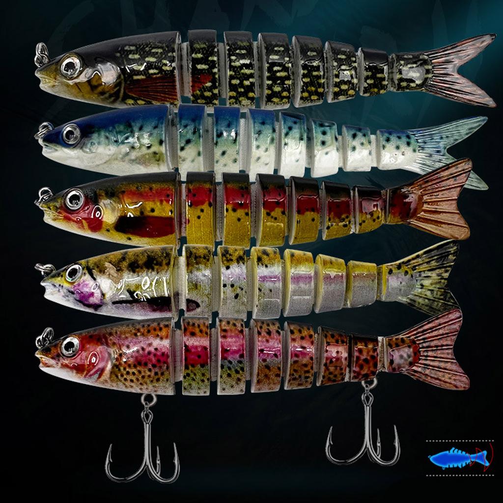 Multi Jointed Swimbaits Slow Sinking Bionic Swimming Lures Fishhooks Freshwater Saltwater Bass Treble Hook Fishing Lures