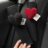 Cute Retro Red Heart Car Seat Belt Cover Ice Silk Shoulder Strap Harness Cushion Auto Protector Fun Vehicle Safety Accessory