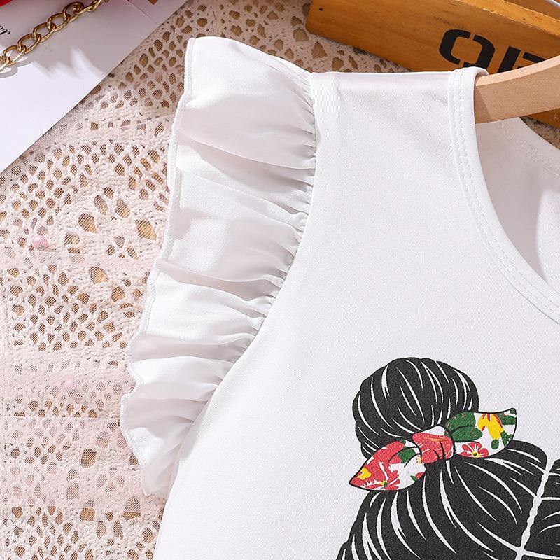 Летняя детская одежда, новая детская одежда для девочек 7-12 лет, топы с короткими рукавами и сетчатое платье, комплекты из 2 предметов