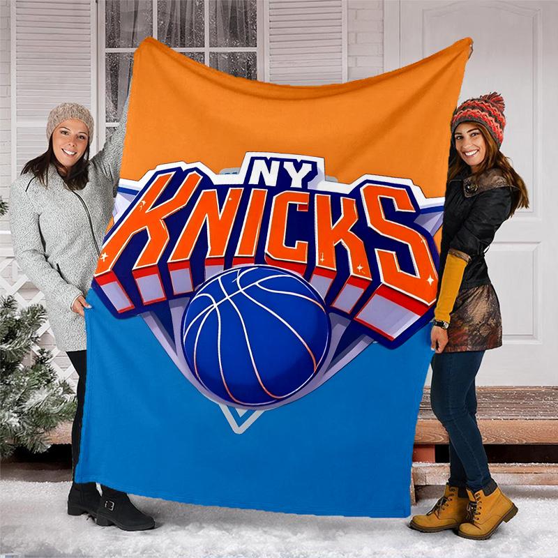 1pc New York Knicks Theme Blanket - Digital Print, Polyester, Cozy for All Seasons, Perfect for Outdoor, and Travel