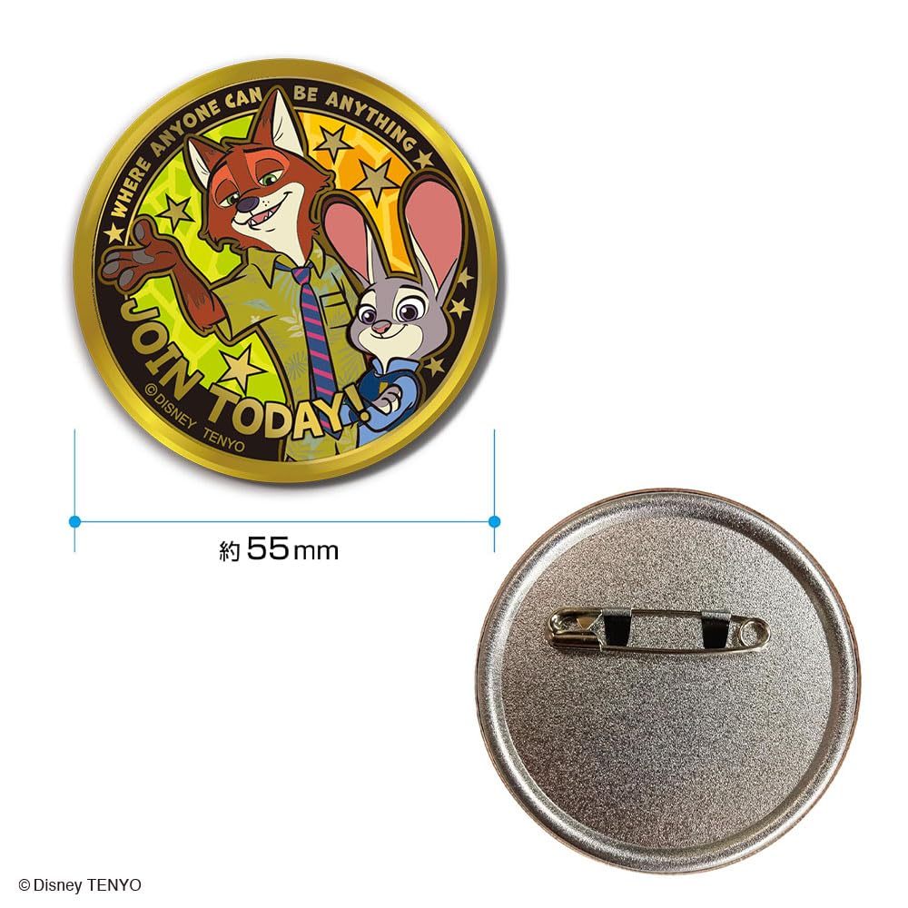 Значок Tenyo Gold Мультфильм Disney «Зверополис» DKB-A09 (Продаётся поштучно) Оловянная значок с покрытием из сплава, прибл.. Диаметр 5,5 см
