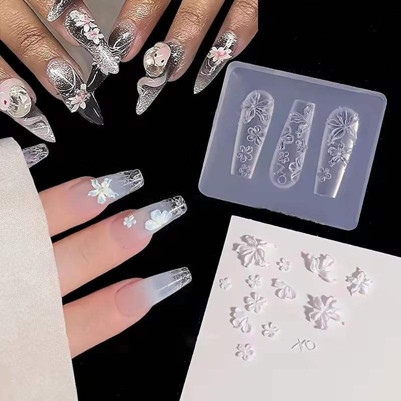 Набор силиконовых 3D-форм для ногтей в виде цветка розы, 2/3/4 шт./набор, прозрачные формы для лепки дизайна ногтей своими руками с цветочным лепестком, набор аксессуаров