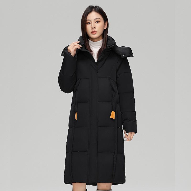 Womens Thick Warm Hooded Mid-Length Cotton Padded Coat Winter 2026 Stylish Oversized Outerwear