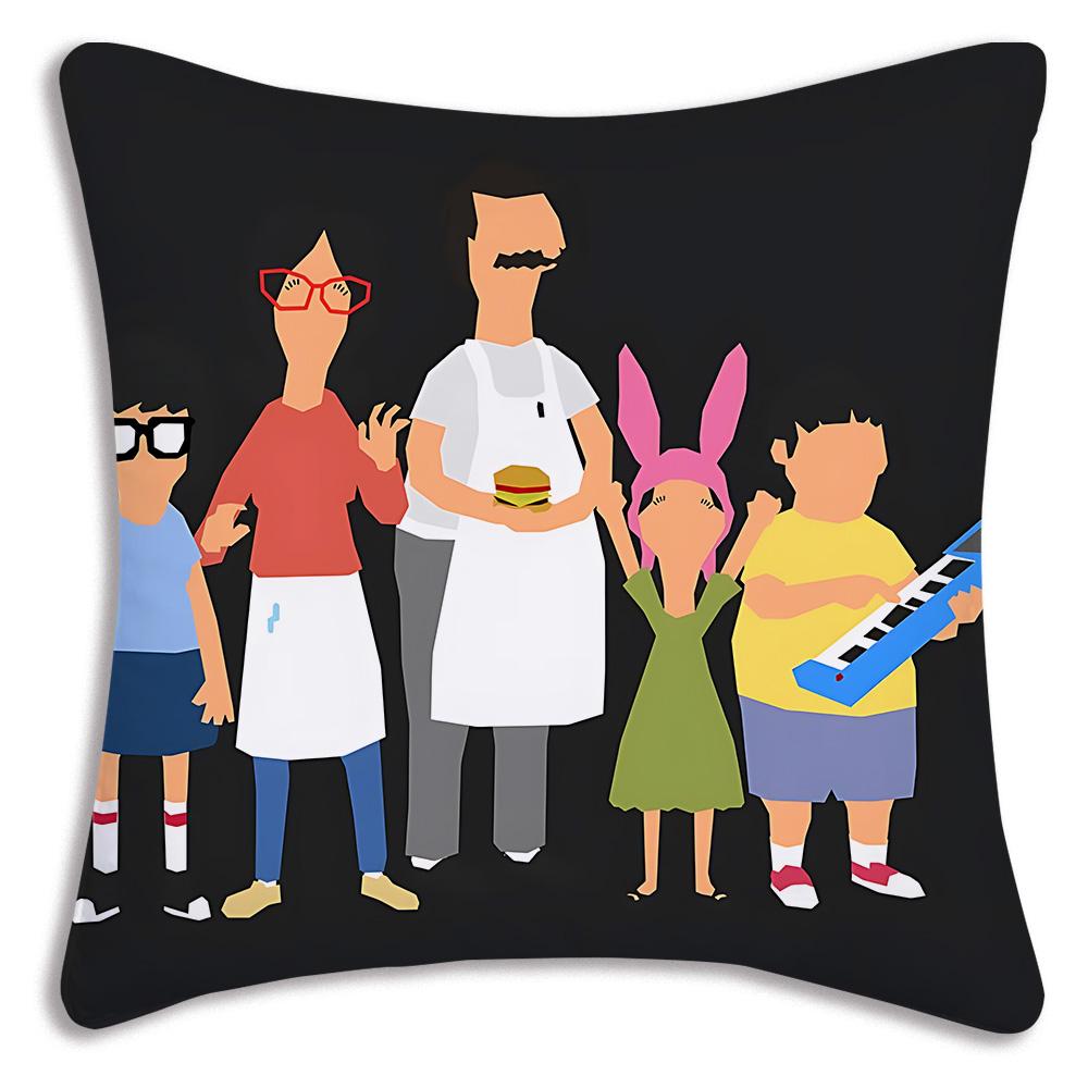 Мультяшные наволочки B-Bobs B-Burgers Мультяшные декоративные чехлы для дивана Домашние двухсторонние чехлы для подушек Короткий плюш Милые чехлы для подушек