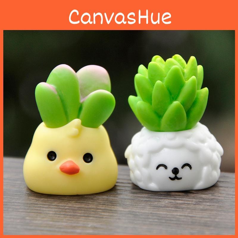 Cute Animal Succulent Resin Statue Action Figure Model For Tabletop Decor Gift
