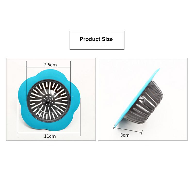 Silicone Sink Strainer Flower Shaped Shower Sink Drains Cover Sink Colander Sewer Hair Filter Kitchen Accessories