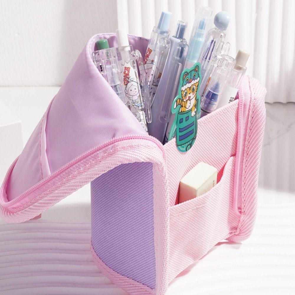 Large-capacity Pen Bag Standing Stationery Bag Portable Pen Box School Office