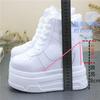 Fashion 15CM High-top Lace-up Small Increase and Slim 2025 Leisure Comfy Booties Shoes Ankle Boots with Super High Heels