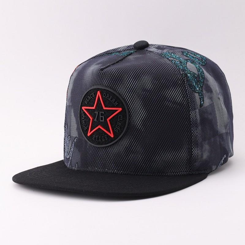 Flat Brim Baseball Cap Hip Hop Style Embroidered Sun Hat Men Women