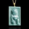 Blue Water Jade Lion Pendant with S925 Silver - Men's High-End Glutinous Ice Style
