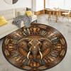 Elephant Decoration Round Area Rug,Carpet Rug for Living Room Bedroom Sofa Playroom Decor,Non-slip Floor Mat98
