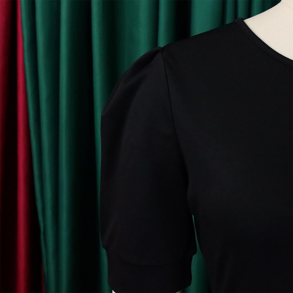 YYFS Женская мода лето весна однотонный принт с коротким рукавом и круглым вырезом с высокой талией повседневные платья