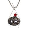 Skin Leopard Jasper Garnet Gemstone Mother's Day Silver Jewelry Pendant  2"