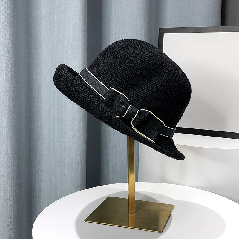 Цилиндр с бантом и загнутыми краями, женская модная рыбацкая шляпа, японская туристическая солнцезащитная шляпа, тонкая стильная дышащая солнцезащитная шляпа