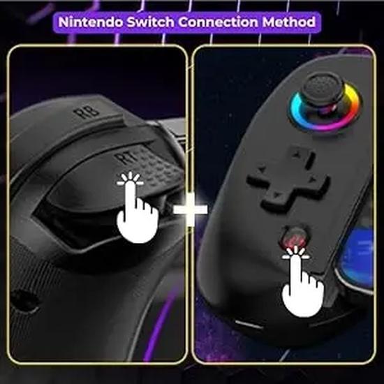 Mobile Gaming Controller with Hall Effect Joystick & RGB, for iPhone/Android/iPad/Tablet, Cloud Gaming & Remote Play