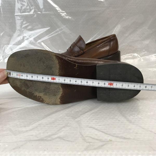90s Italian BARNEYS NEW YORK Leather Coin Loafers Brown 36 23.0-23.5 Business shoes(USED)