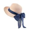 Летняя пляжная шляпа женская повседневная шляпа женская соломенная шляпа с бантом на плоской кромке для девочек солнцезащитная шляпа