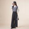 IEF Women's Korean Style Wool Blend Wide-Leg Pants