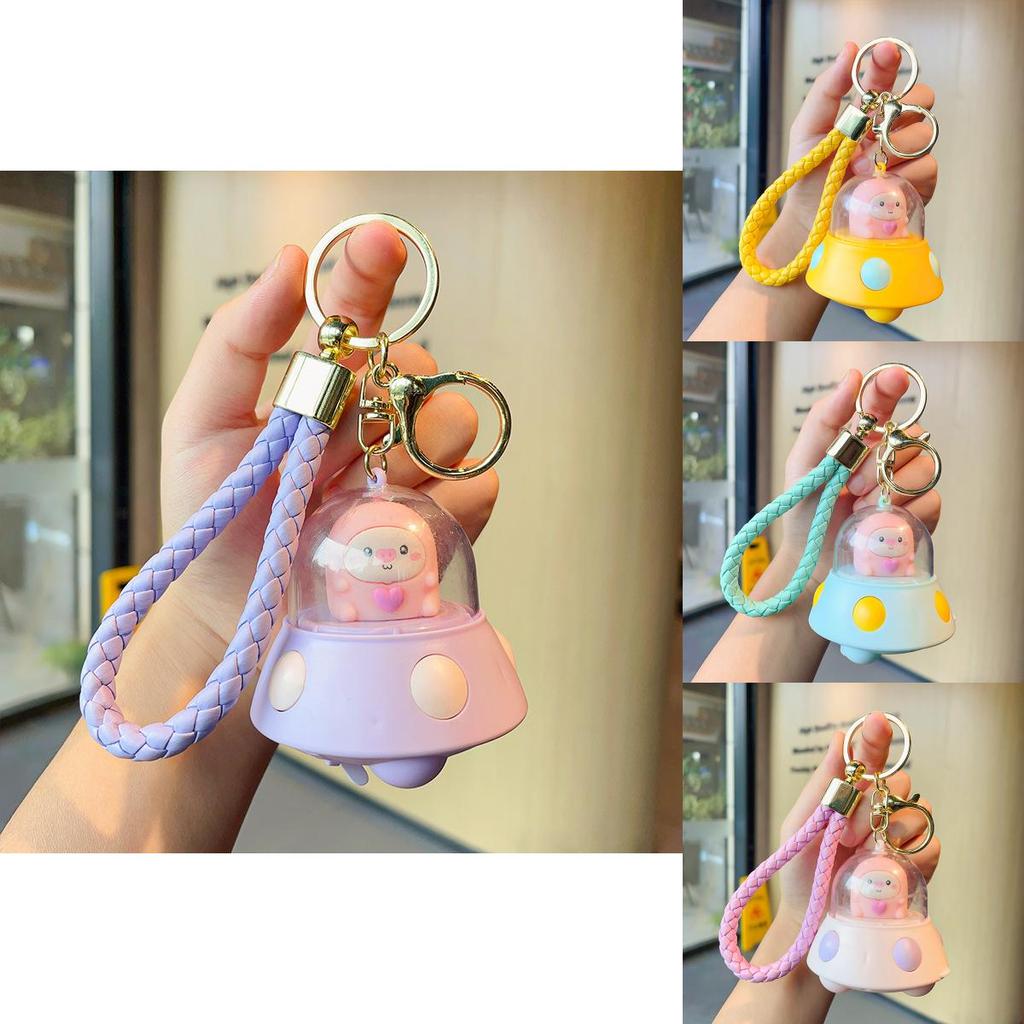 Adorable Pig Projection Keychain Cute Multicolor Plastic Key Accessory Gift