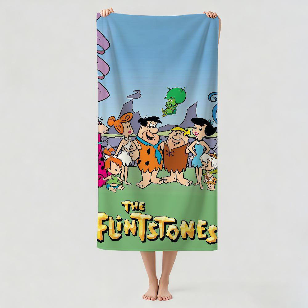 Мультяшное милое полотенце F-FlintStones для сушки, банное полотенце, подходит для легкого плавания, кемпинга, йоги, пляжа, прогулок
