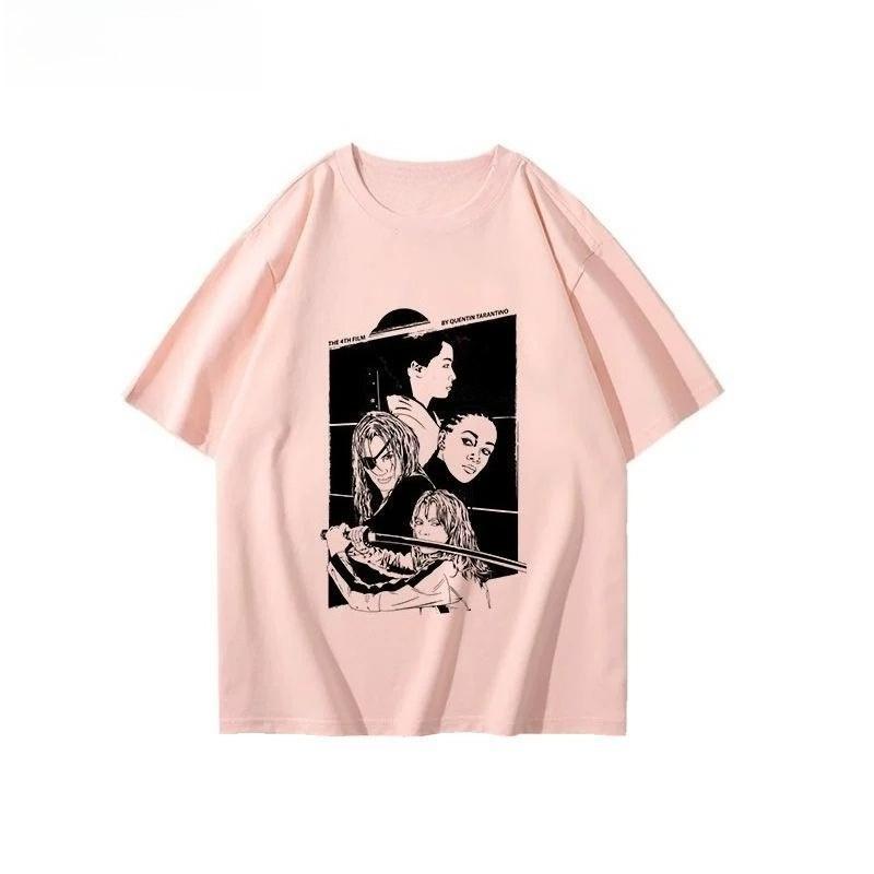 2025 Autumn and Winter Heavy Horror Style High Street Movie Screen Printing T-shirt Men's Women's Pure Cotton Versatile T-shirt