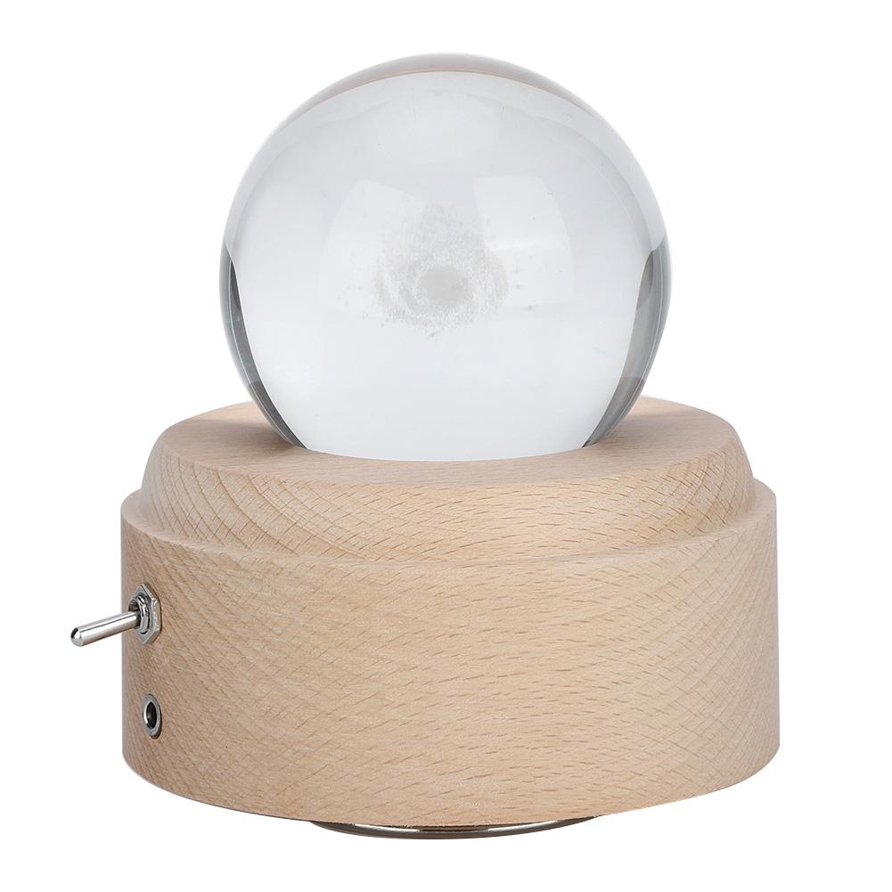 Прозрачный хрустальный шар вращающийся деревянный музыкальный ящик светодиодный ночник для девочек подарок на день рождения Рождество