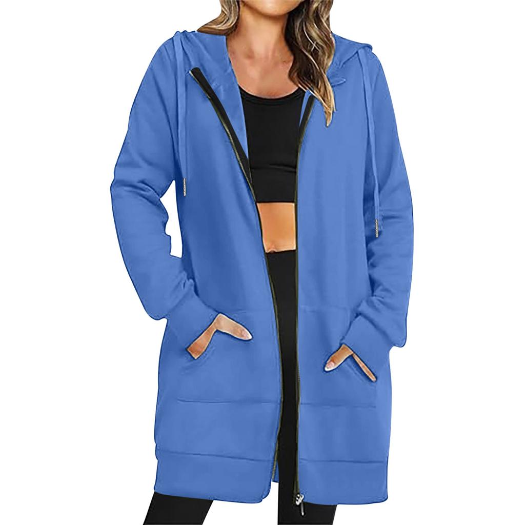 Women's Zip Up Hoodies Oversized Fleece Long Pullover Hooded Sweatshirts Casual Long Sleeve Fall Hoodie Jacket