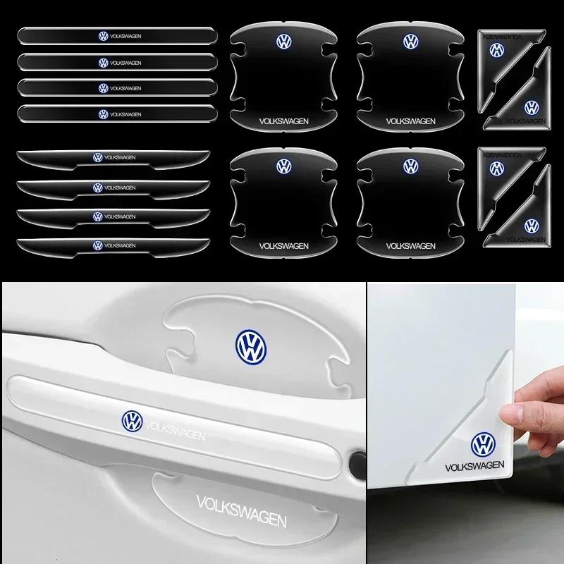 For VW Invisible Car Door Bowl Handle Protective Sticker Anti-collision Clear Strip Stickers for VW Volkswagen Golf Polo Passat Touran