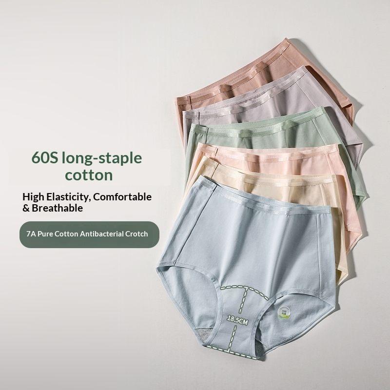 Women's Spring 7A Antibacterial Extension Cotton High Waist Underwear