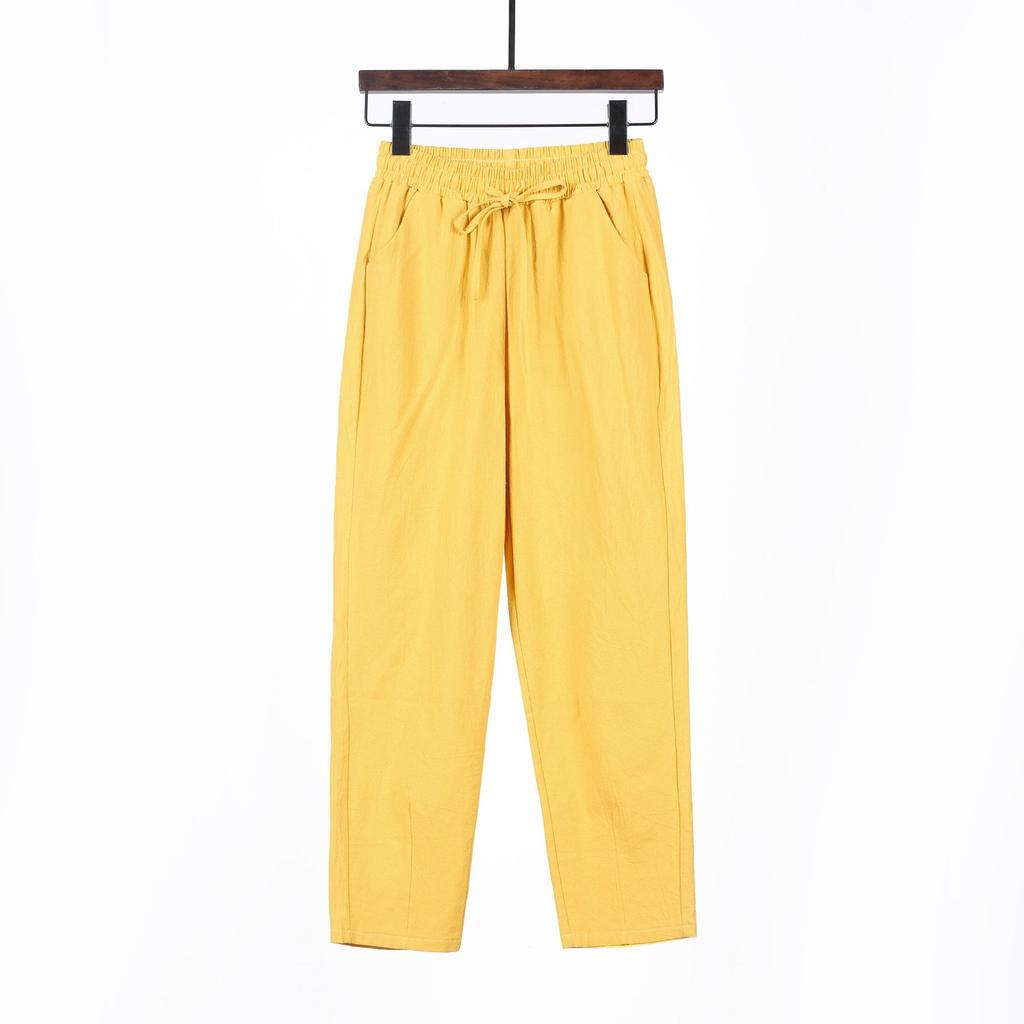 Casual Pants  Spring Summer and Autumn Loose High Waist Straight Versatile Nine-point Harlan Pants