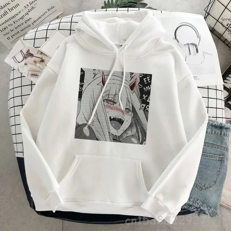 DARLING In The FRANXX Zero Two Толстовка Женская Harajuku Уличная одежда с длинным рукавом Эстетическая толстовка Пуловер Хлопковый свитшот Унисекс Толстовка