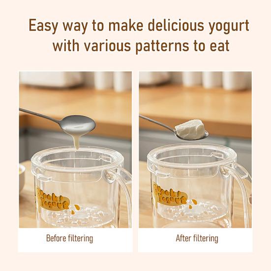 Сито для греческого йогурта с мелкой сеткой и крышкой-прессом, пластик без BPA, сепаратор сыворотки для домашнего сыра, соевого молока, компактный кухонный инструмент