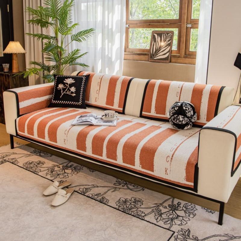 Зимний чехол из синели в полоску для кошек Funda Sofa Mats Living Home Non-Slip Sofa Cushion Couch Sofa Covers
