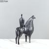 Abstract Art Horseman Statue Desk Decoration Minimalist Rider Figures Sculpture Resin Crafts Ornaments Room Aesthetic Decor
