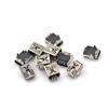 10Pcs Mini Usb Female 5 Pin Type B Right Angle Pcb Socket Connector 2 Legs Diy