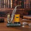 Retro Desk Decor Vintage Saxophone & Violin Pen Holder, Resin Musical Instrument Organizer, Weighted Artistic Organizer Base Pencil Stand for